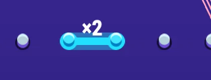 Multiplicador 2x móvil sobre el tablero de Plinko 2